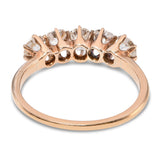 Antique 14k Yellow Gold 0.85tcw Old Mine Cut Diamond Five Stone Half Band Ring