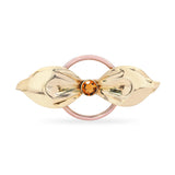 Vintage Tiffany & Co. 14k Yellow and Rose Gold Citrine Bow Brooch