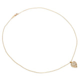 Vintage 14k Yellow Gold Pavé 0.40tcw Diamond Heart Pendant Necklace