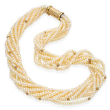 Vintage 14k Yellow Gold Multi Pearl Strand Necklace