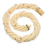 Vintage 14k Yellow Gold Multi Pearl Strand Necklace