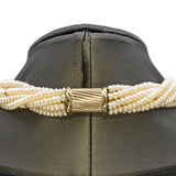 Vintage 14k Yellow Gold Multi Pearl Strand Necklace