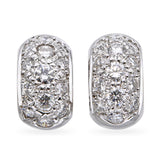 14k White Gold Diamond Hoop Earrings