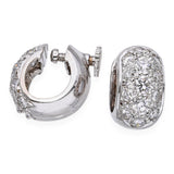 14k White Gold Diamond Hoop Earrings