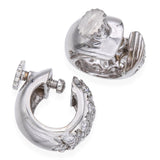 14k White Gold Diamond Hoop Earrings