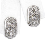 14k White Gold Diamond Hoop Earrings