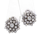 Vintage 10k White Gold 1.02tcw Diamond Cluster Earrings
