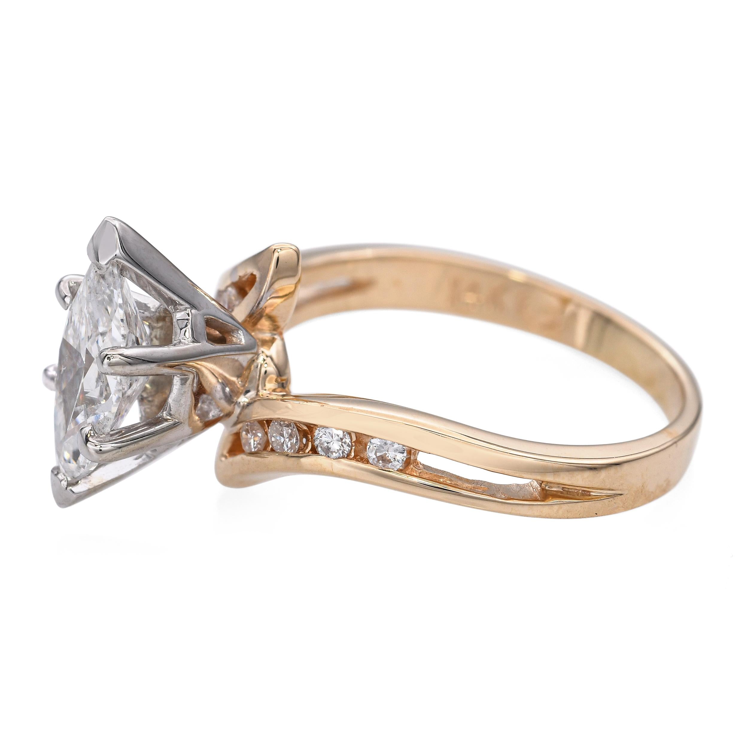 Vintage 14k 1.01tcw Diamond Bypass Engagement Ring