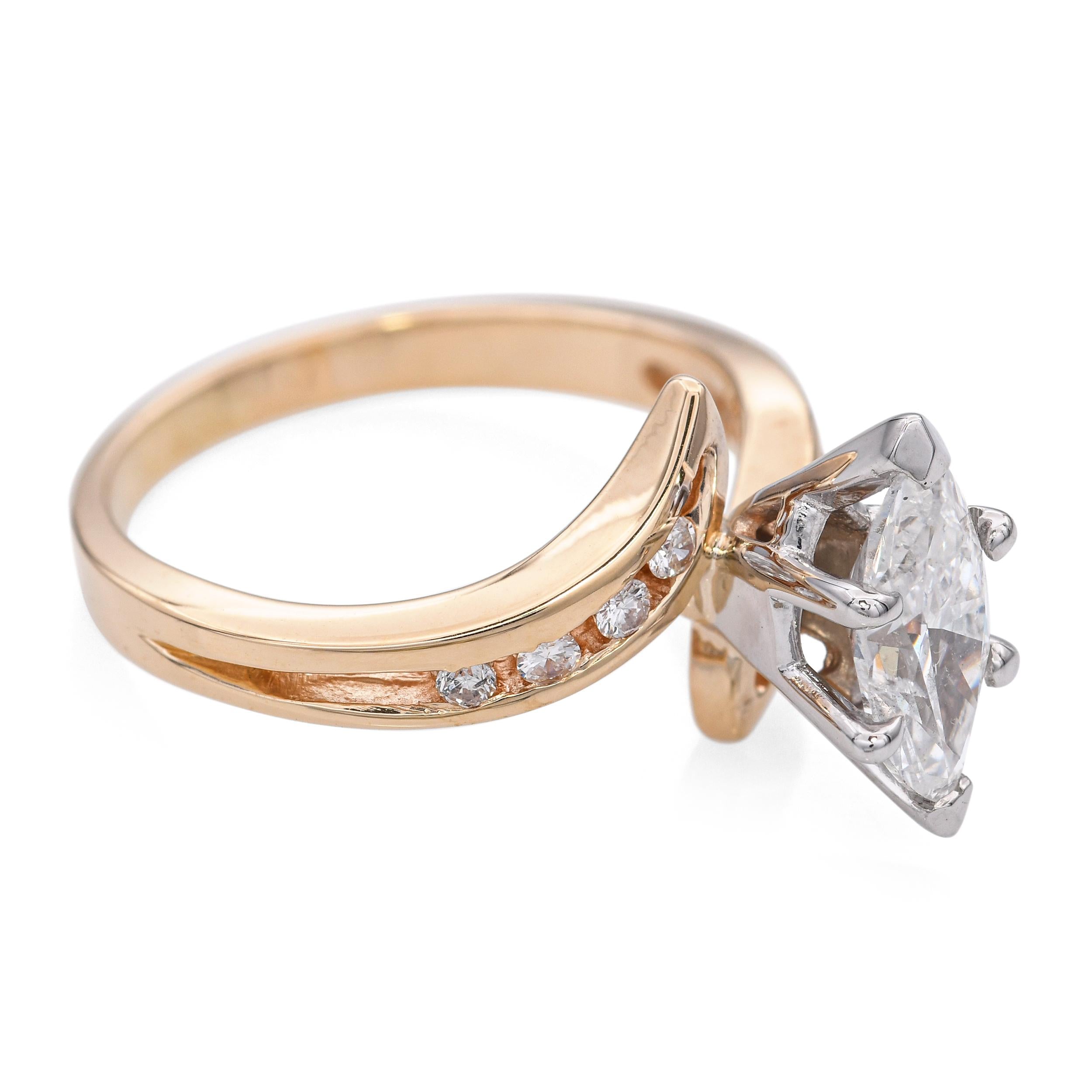 Vintage 14k 1.01tcw Diamond Bypass Engagement Ring