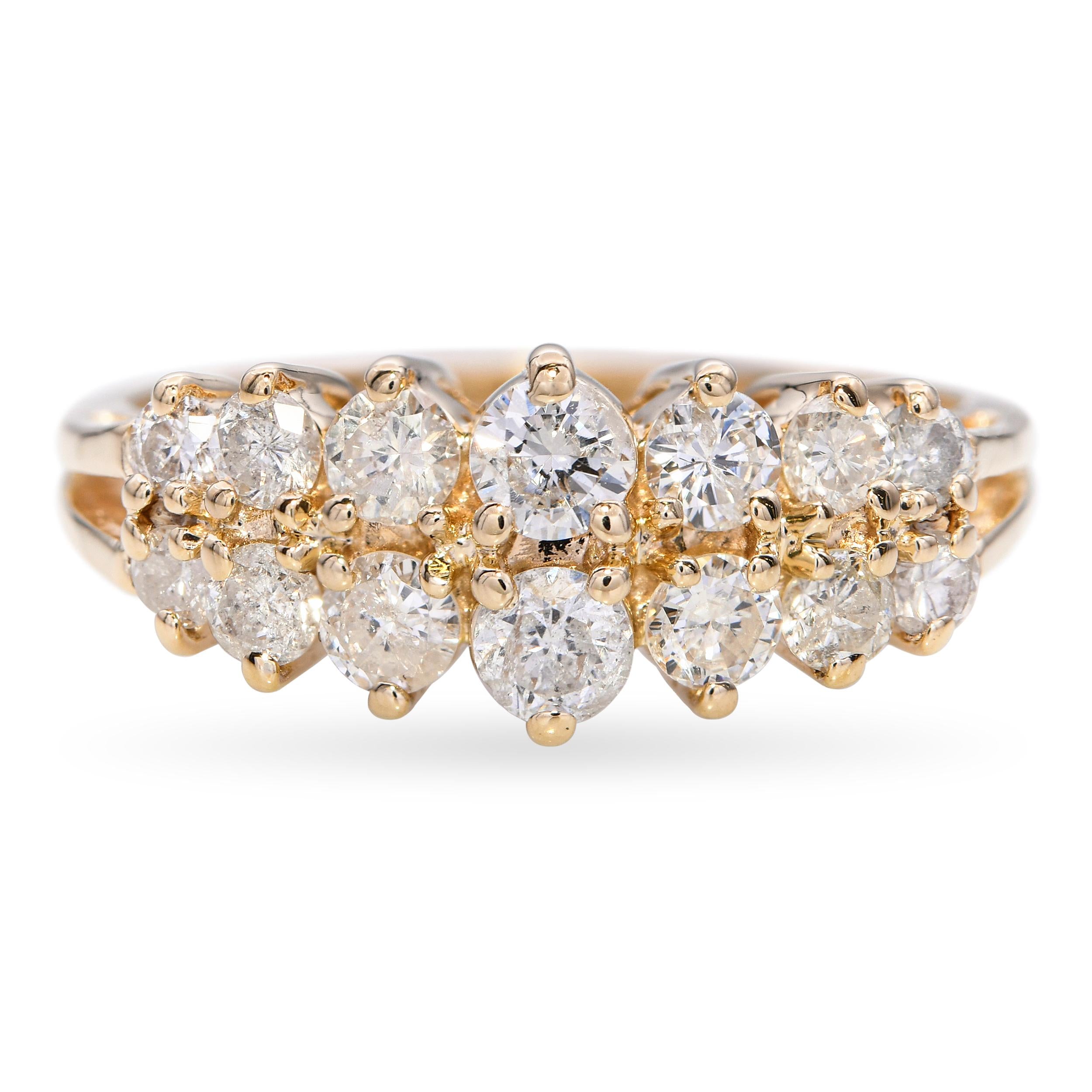 Vintage 14k Yellow Gold 0.94tcw Diamond Wedding Band Ring