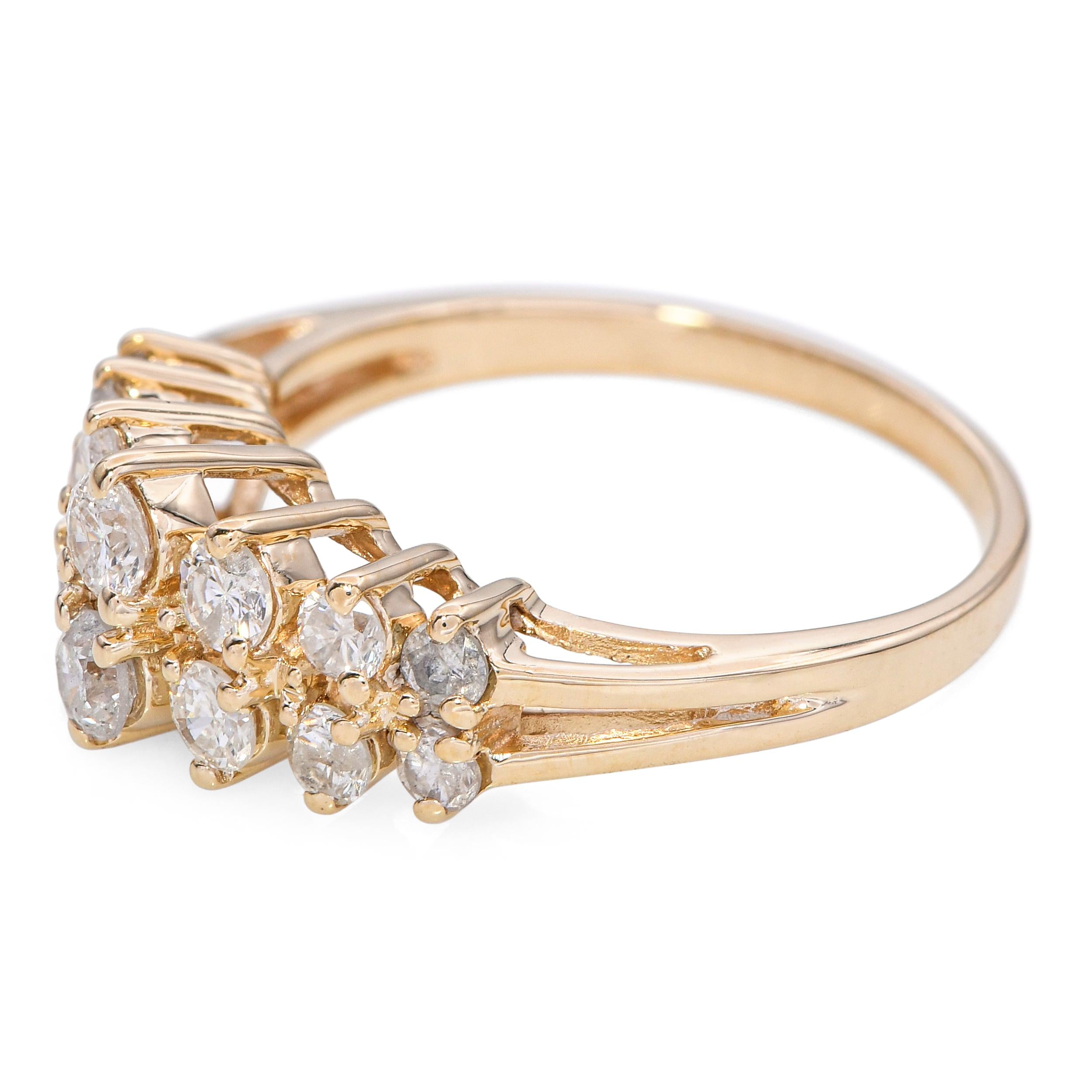 Vintage 14k Yellow Gold 0.94tcw Diamond Wedding Band Ring