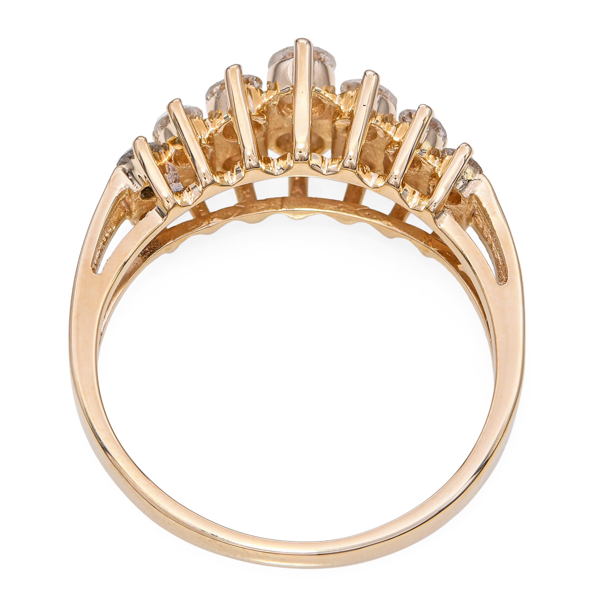 Vintage 14k Yellow Gold 0.94tcw Diamond Wedding Band Ring