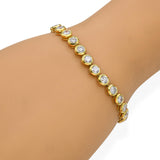 Vintage Cartier 18k Yellow Gold 7ct Diamond Bezel Set Tennis Bracelet