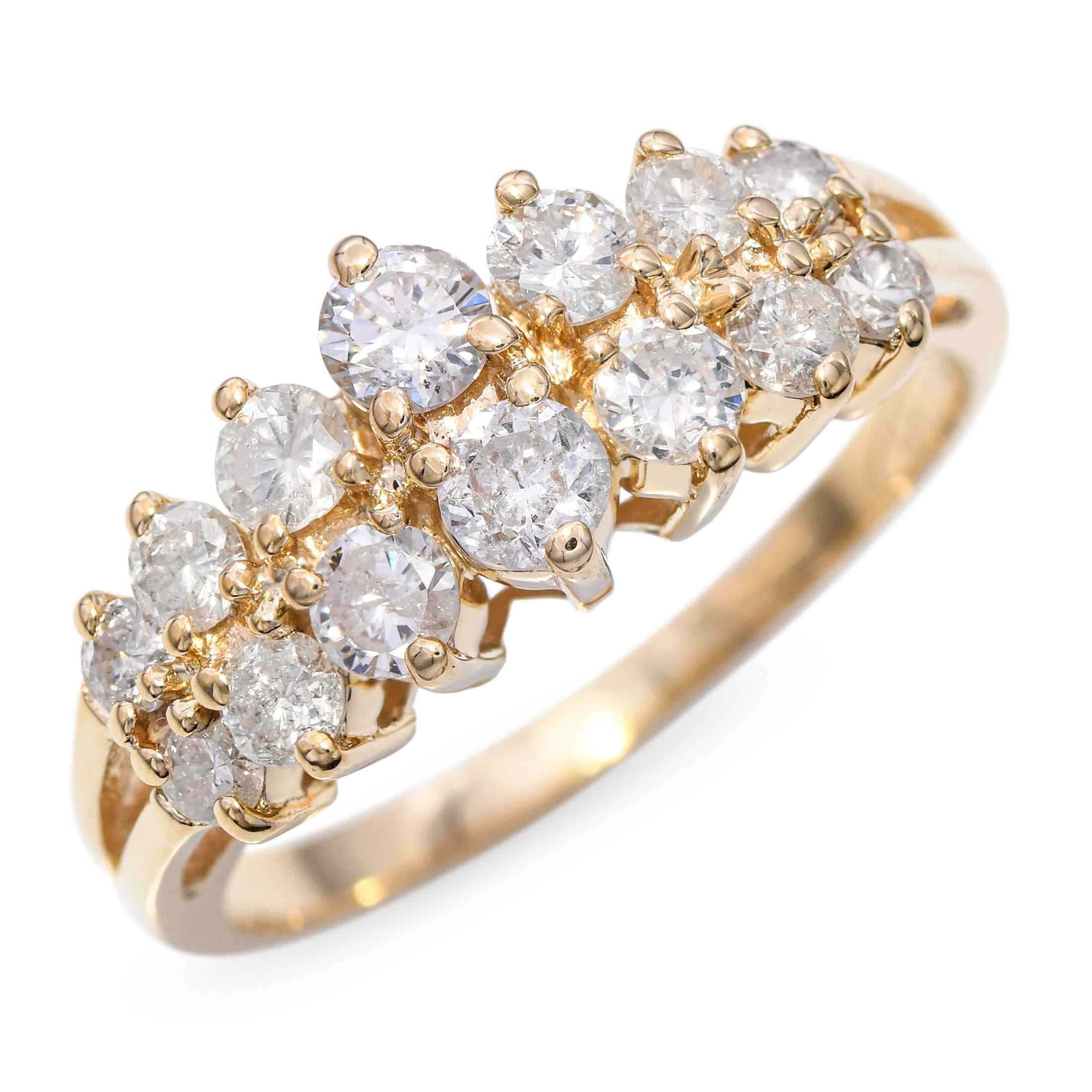 Vintage 14k Yellow Gold 0.94tcw Diamond Wedding Band Ring