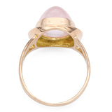 Vintage 18k Yellow Gold Rose Quartz Cabochon Ring