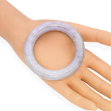 GIA Type A Mottled Light Purple and Light Green Translucent Jadeite Jade Bangle