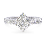 Shane Co 14k White Gold Mixed Cut Diamond Ring
