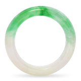 Vintage Carved Variegated Jadeite Jade Bangle Bracelet