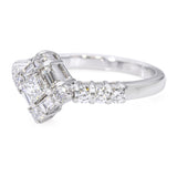 Shane Co 14k White Gold Mixed Cut Diamond Ring