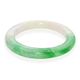 Vintage Carved Variegated Jadeite Jade Bangle Bracelet