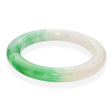 Vintage Carved Variegated Jadeite Jade Bangle Bracelet