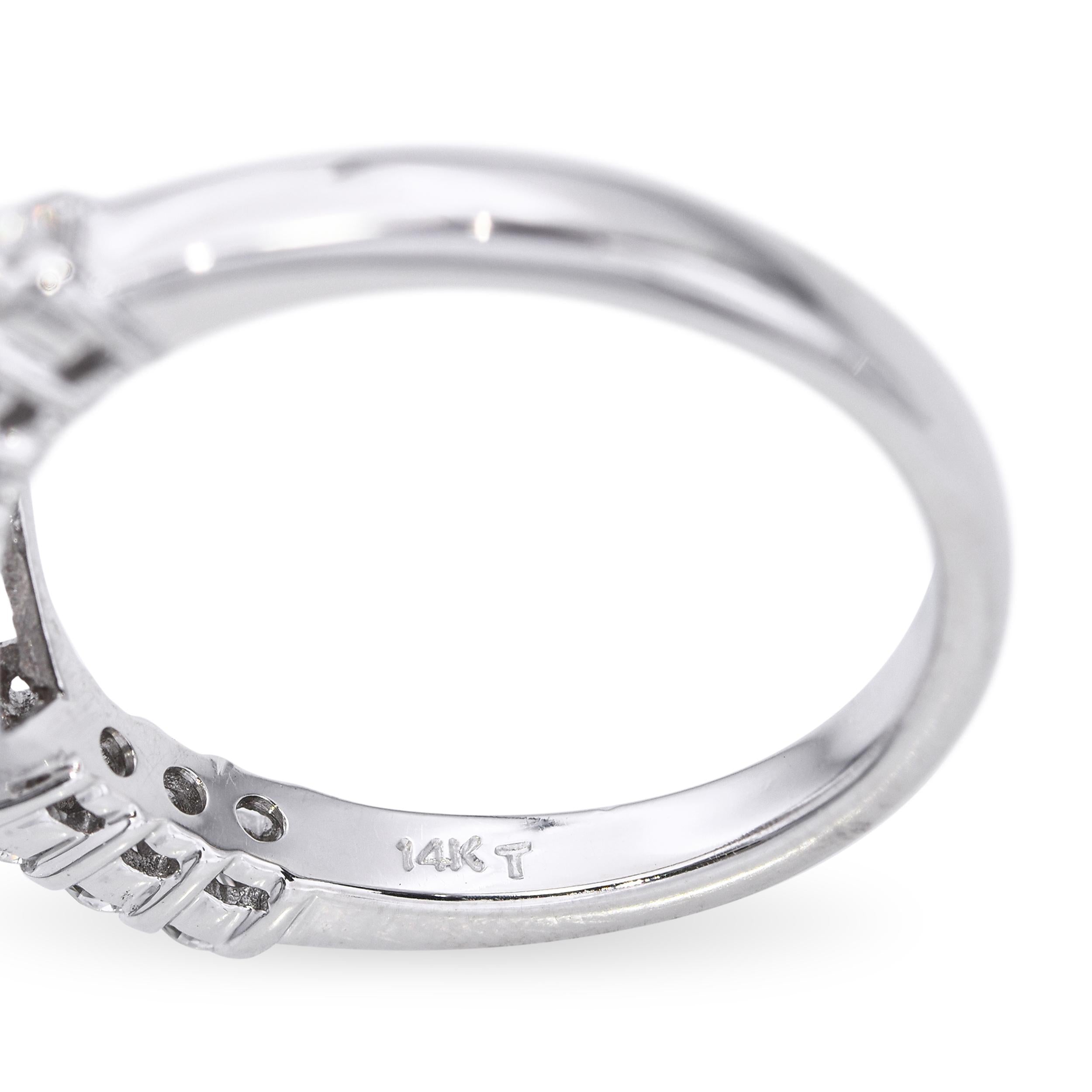 Shane Co 14k White Gold Mixed Cut Diamond Ring