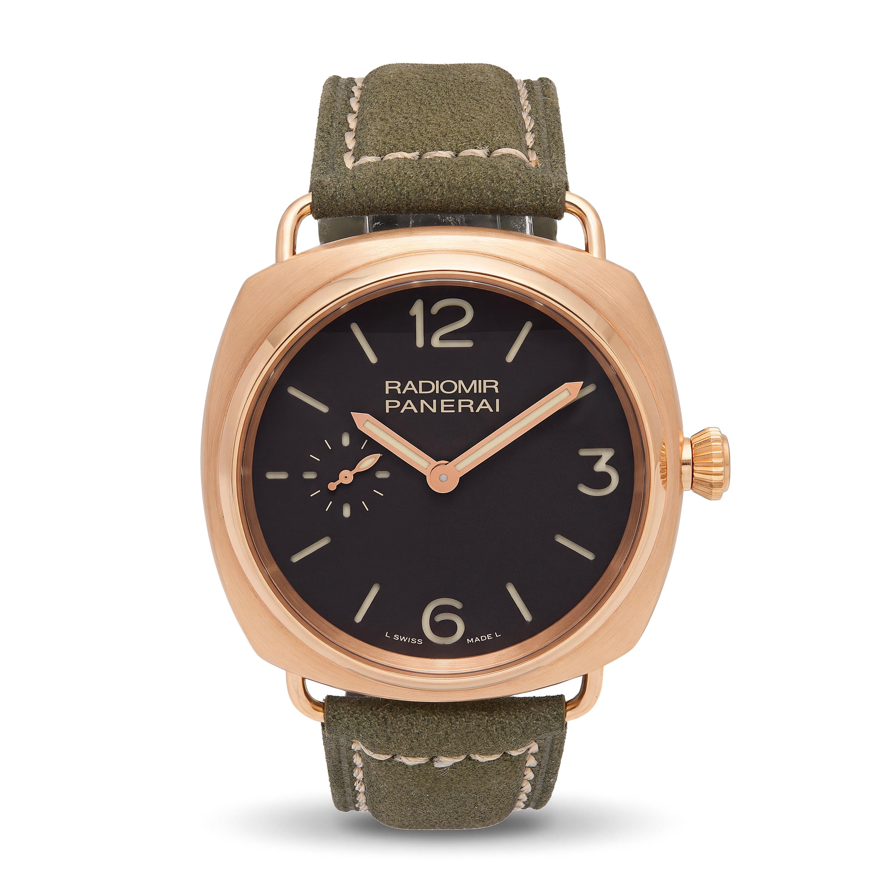 Panerai PAM 00336 18k Rose Gold Radiomir Oro Rosa 42mm Manual Watch