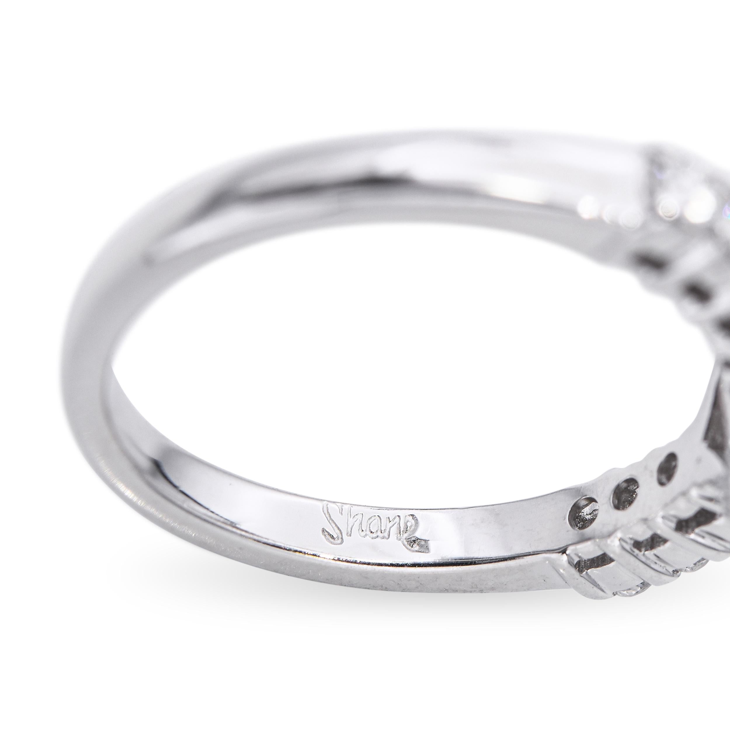 Shane Co 14k White Gold Mixed Cut Diamond Ring