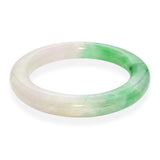 Vintage Carved Variegated Jadeite Jade Bangle Bracelet