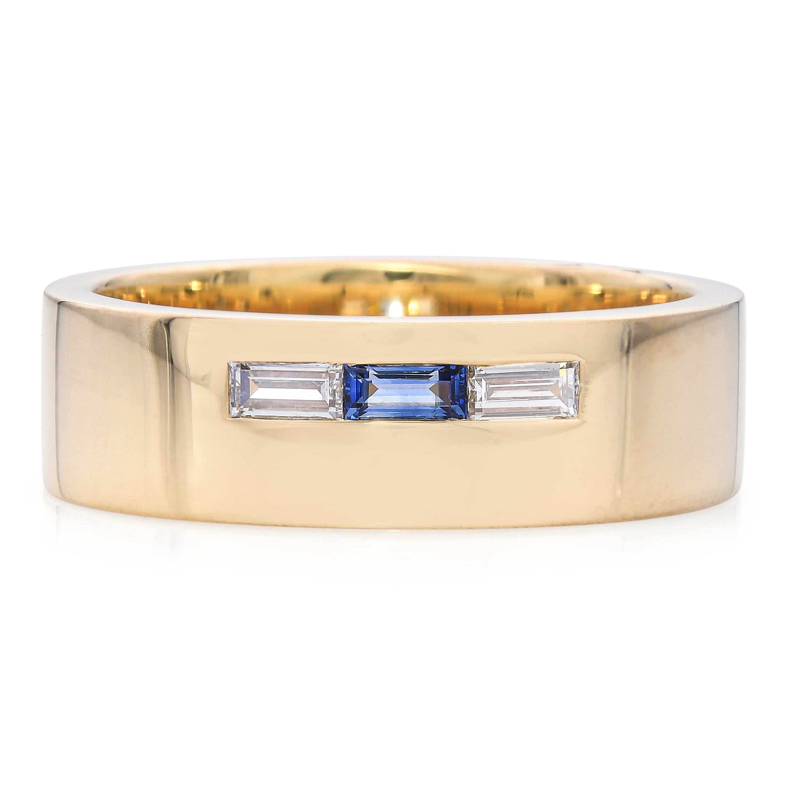 Tacori 18k Yellow Gold Sapphire Diamond Men's Wedding Band