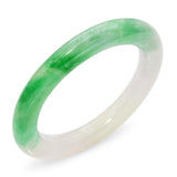 Vintage Carved Variegated Jadeite Jade Bangle Bracelet
