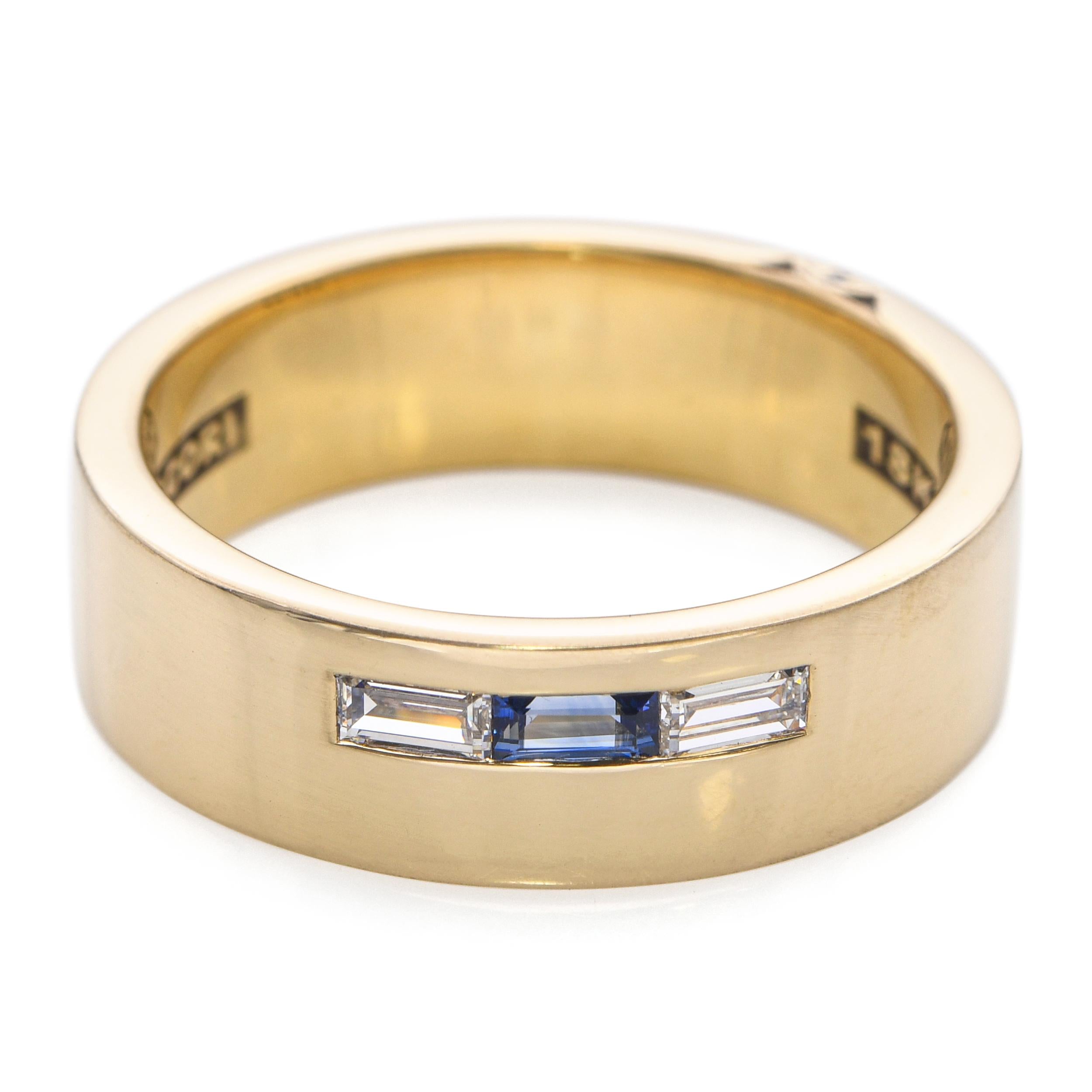 Tacori 18k Yellow Gold Sapphire Diamond Men's Wedding Band