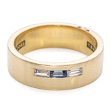 Tacori 18k Yellow Gold Sapphire Diamond Men's Wedding Band