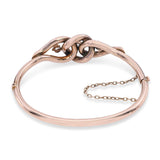 Antique 9k Rose Gold Old Mine Cut Diamond Bangle Bracelet