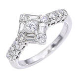 Shane Co 14k White Gold Mixed Cut Diamond Ring