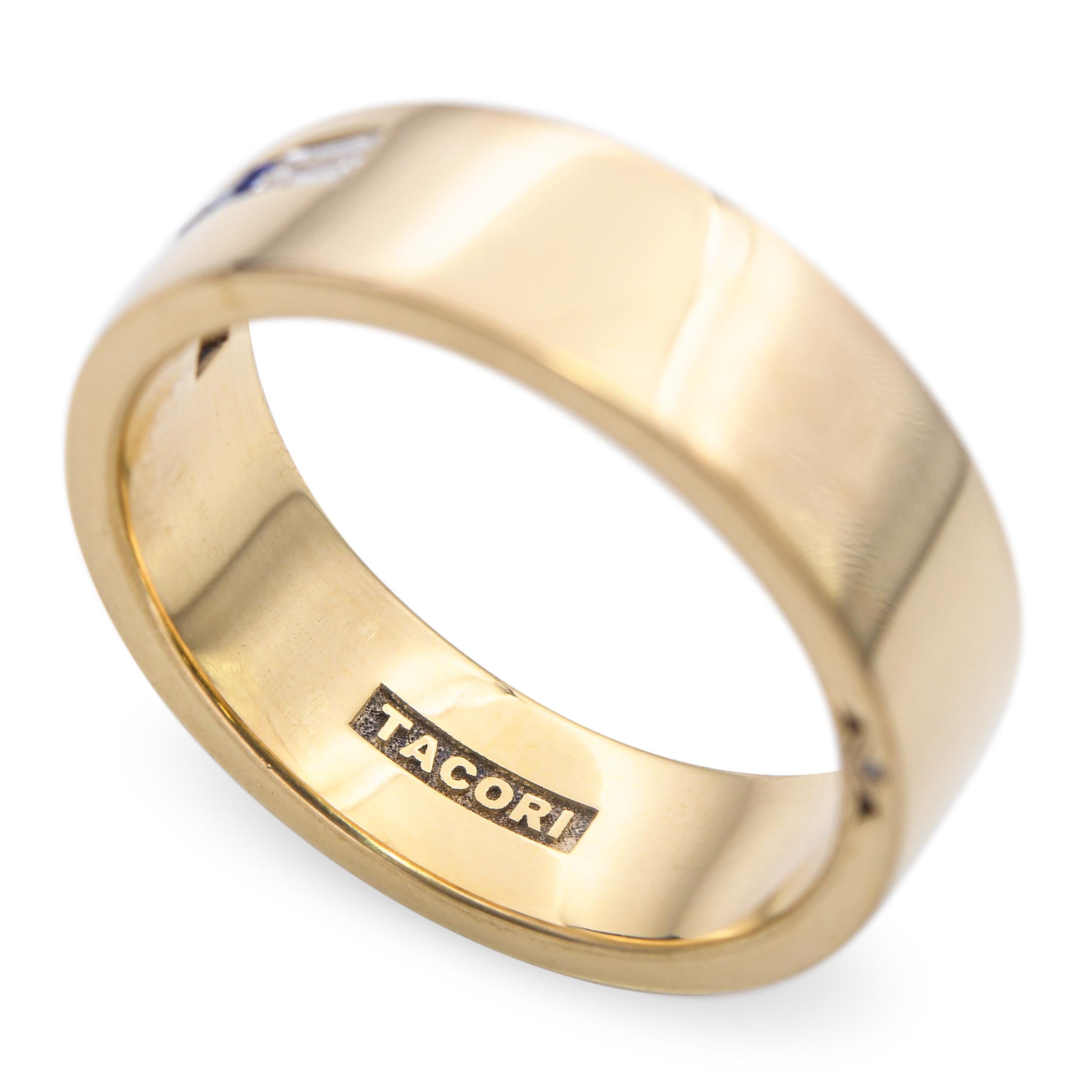 Tacori 18k Yellow Gold Sapphire Diamond Men's Wedding Band