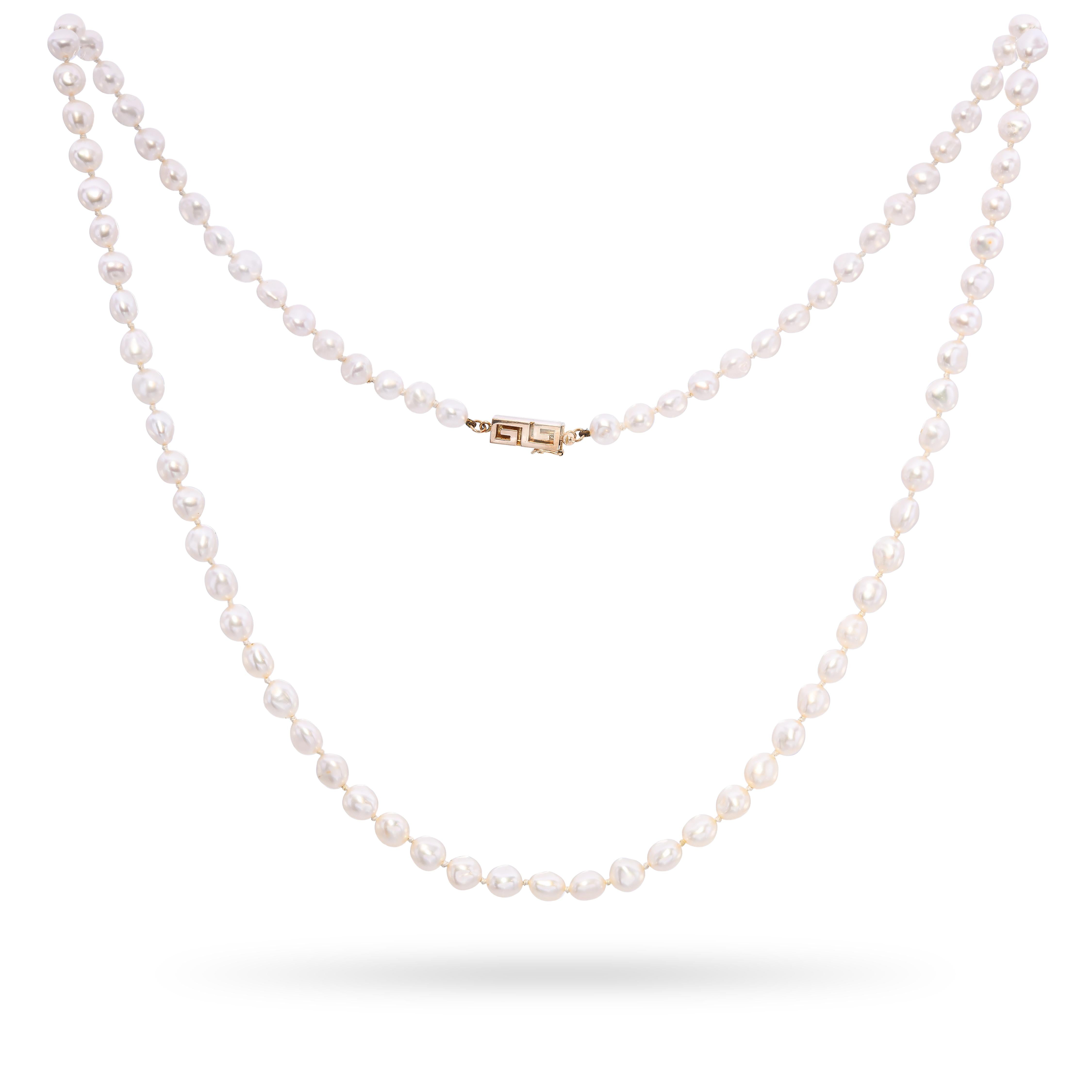 Vintage Gump's 14k Yellow Gold Pearl Necklace