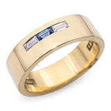 Tacori 18k Yellow Gold Sapphire Diamond Men's Wedding Band