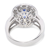 Vintage 14k White Gold Tanzanite and Diamond Halo Ring