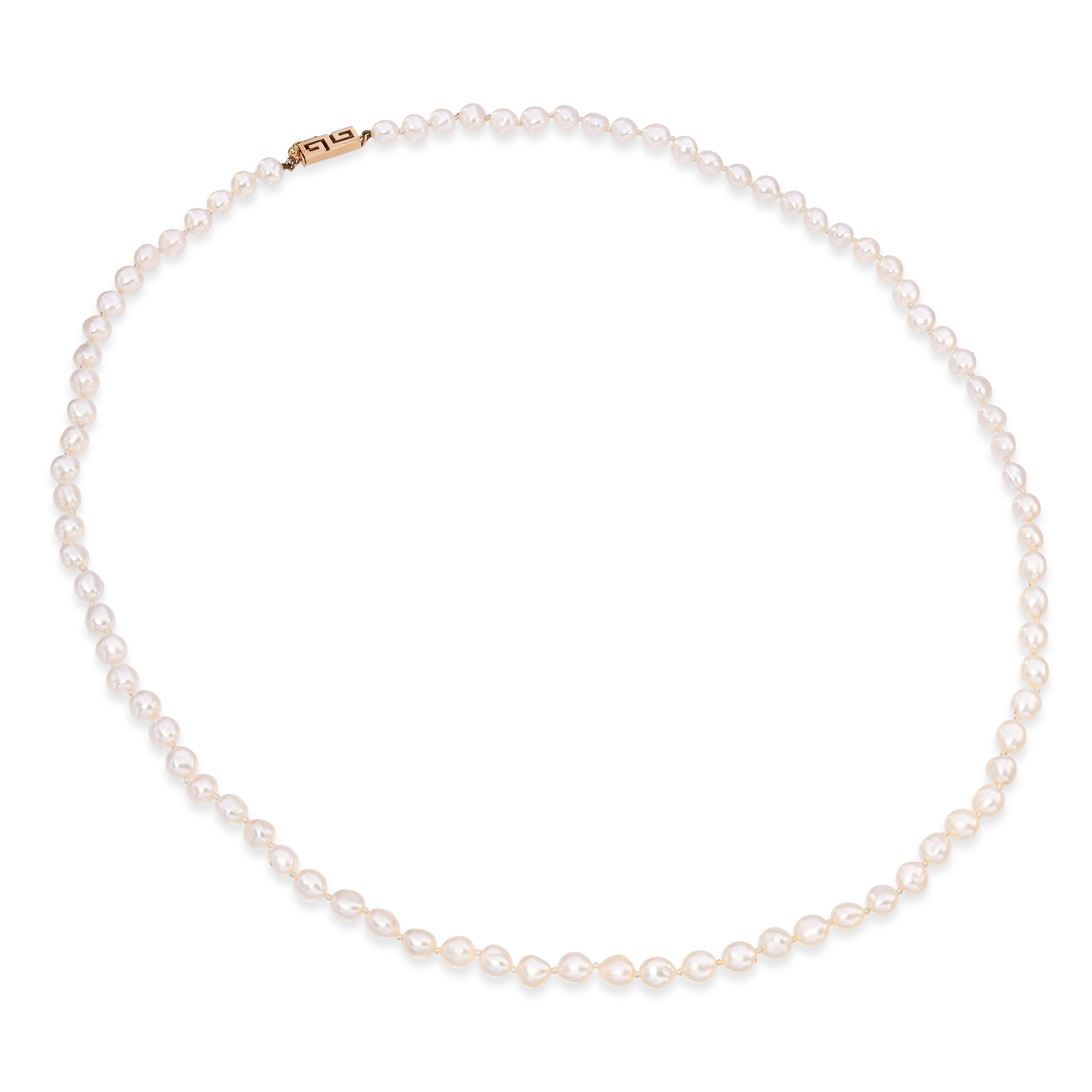 Vintage Gump's 14k Yellow Gold Pearl Necklace