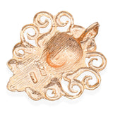 14k Yellow Gold Bright Cut Woman Portrait Pendant