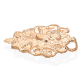 14k Yellow Gold Bright Cut Woman Portrait Pendant