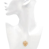 14k Yellow Gold Bright Cut Woman Portrait Pendant