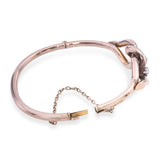 Antique 9k Rose Gold Old Mine Cut Diamond Bangle Bracelet