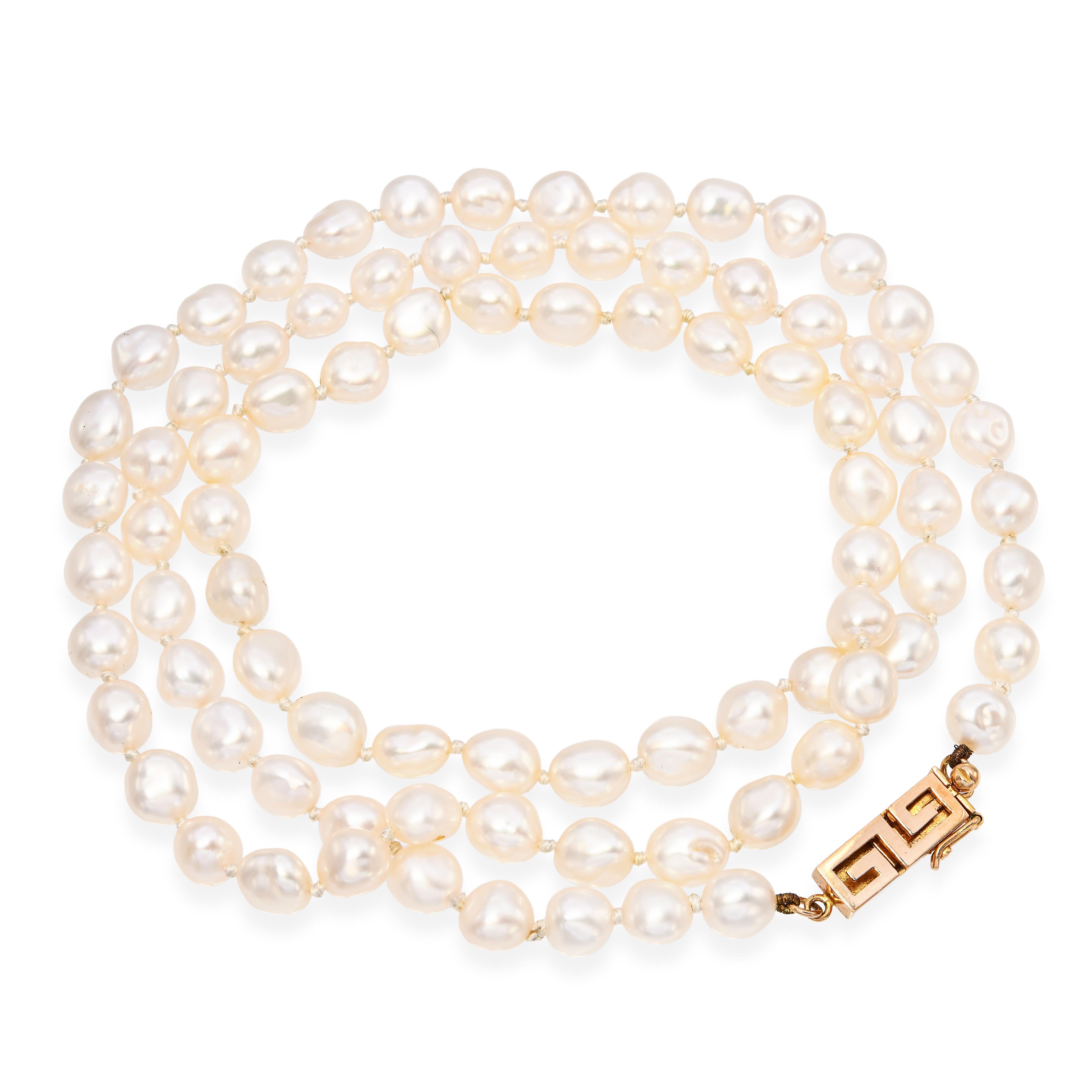 Vintage Gump's 14k Yellow Gold Pearl Necklace