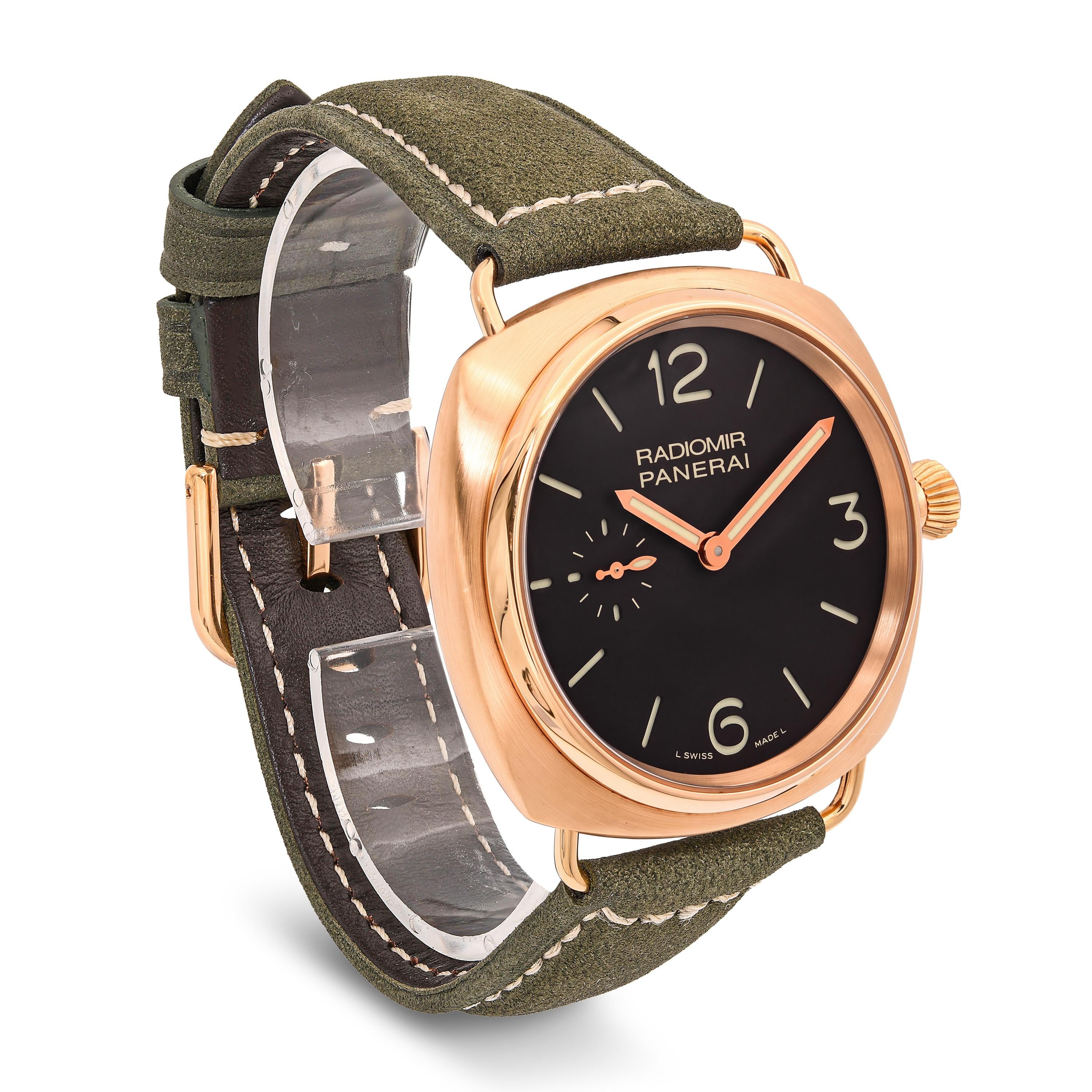 Panerai PAM 00336 18k Rose Gold Radiomir Oro Rosa 42mm Manual Watch