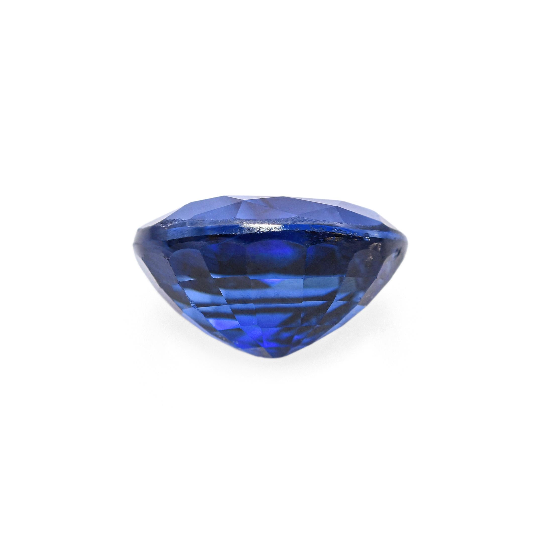 GIA 1.82ct Oval Step Cut Blue Heated Madagascar Sapphire