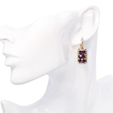 Bellarri 14k Yellow Gold Multi-Stone and Diamond Geometric Earrings