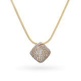 14k Yellow Gold 0.50tcw Diamond Pillow Pendant Necklace