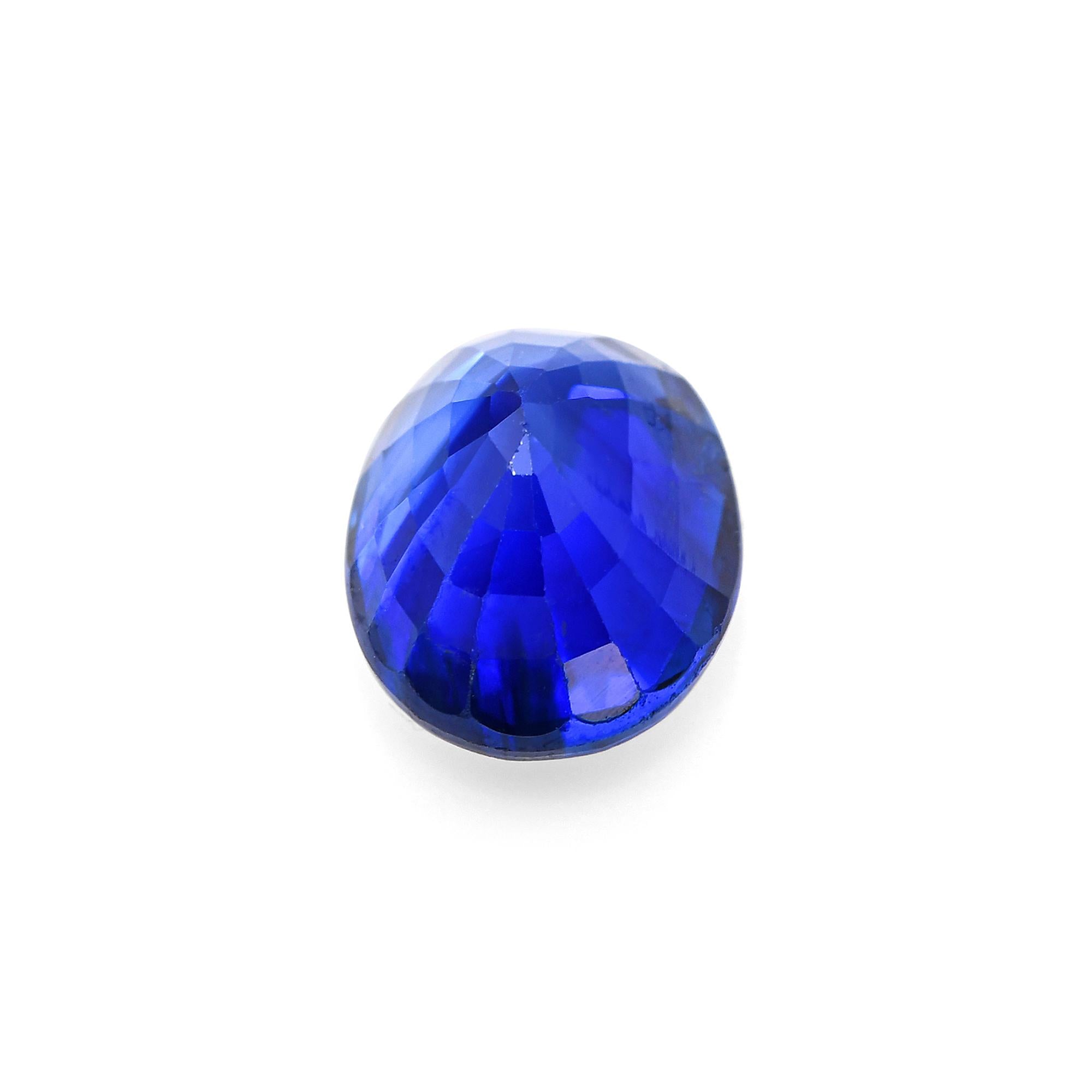 GIA 1.82ct Oval Step Cut Blue Heated Madagascar Sapphire